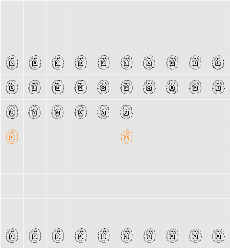 LMS Lion Around Character Map