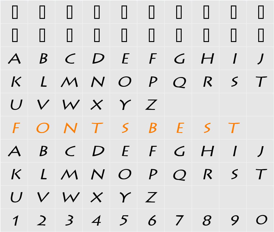 Liste Wide Character Map