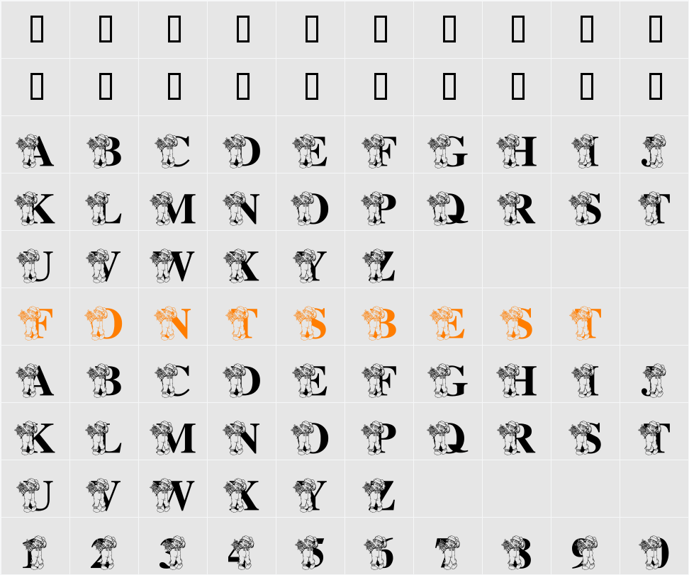 LMS Raggity Andy Alphabet Character Map