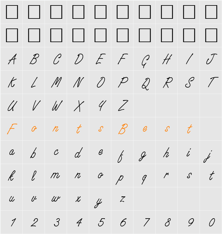 512-CAI978 Character Map