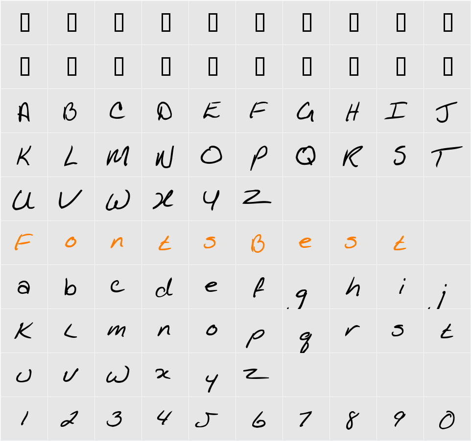 KathleenBold Character Map