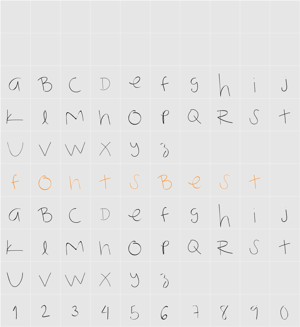 Not My Handwriting Character Map