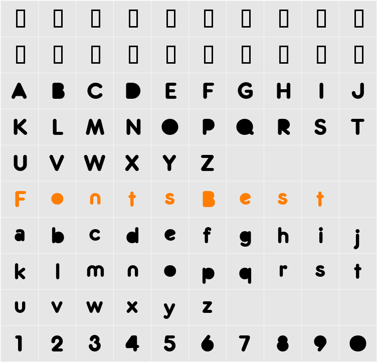 Zitti Character Map