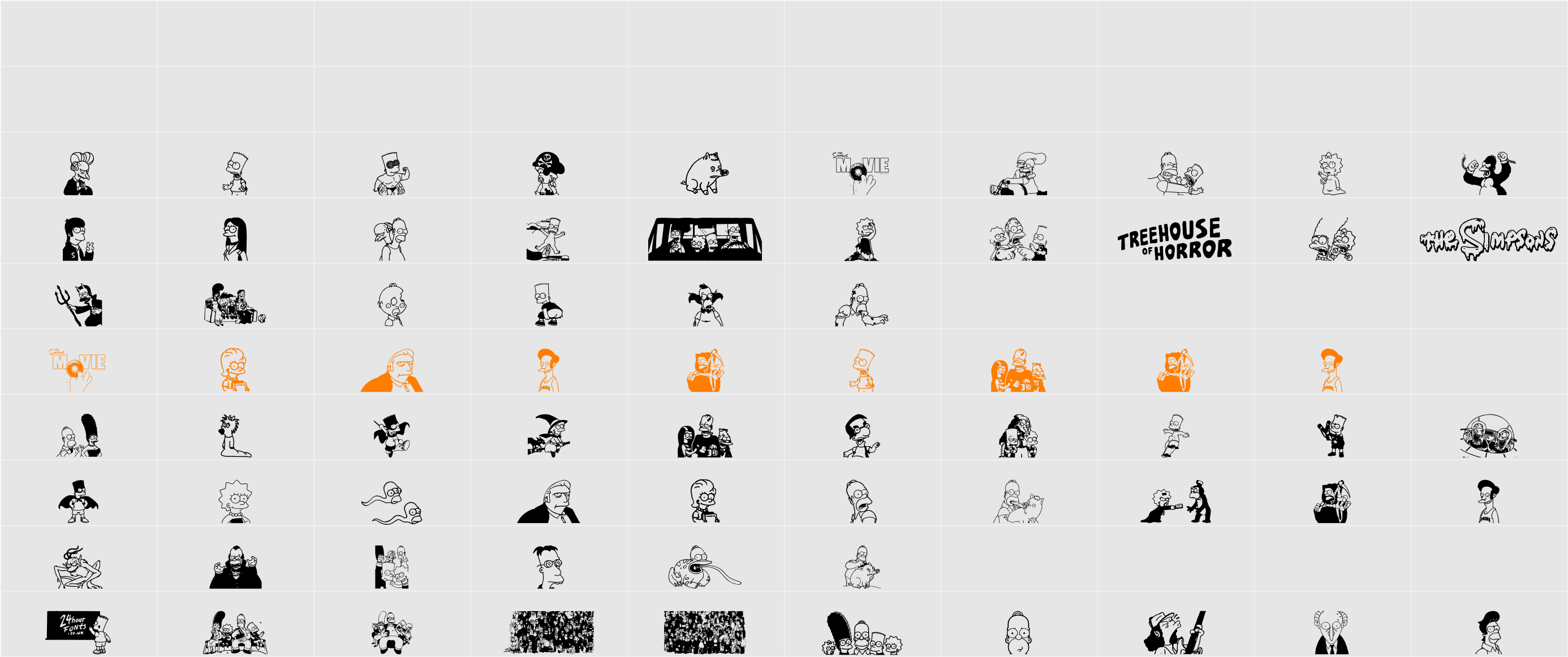 Simpsons Treehouse of Horror Character Map