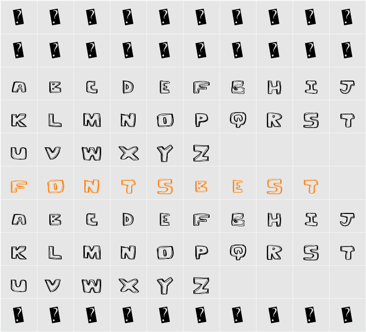 OutlineTwelve Character Map