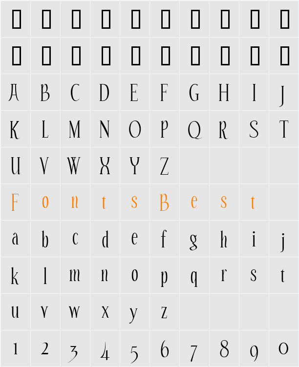 615-CAI978 Character Map
