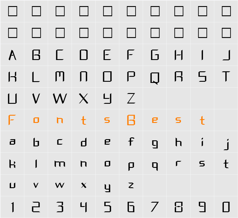FZ DIGITAL 8 EX Character Map