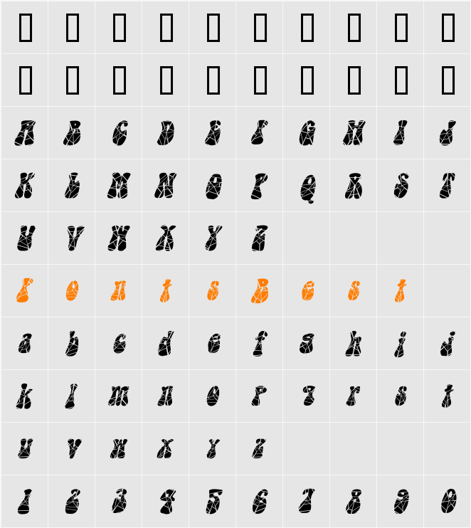 Groovey-Cracked Character Map