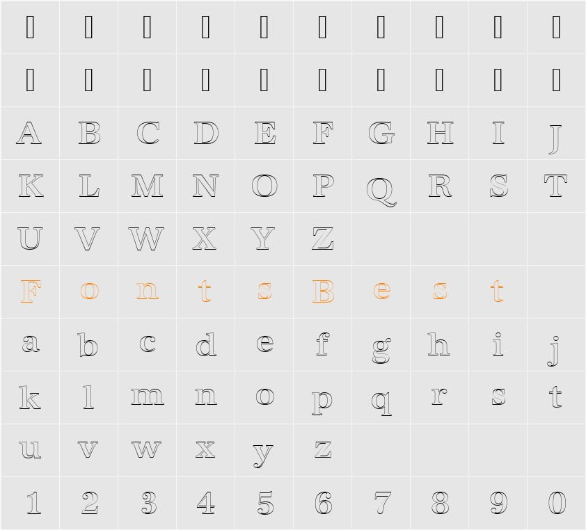 URWAntiquaTMedOu1 Character Map