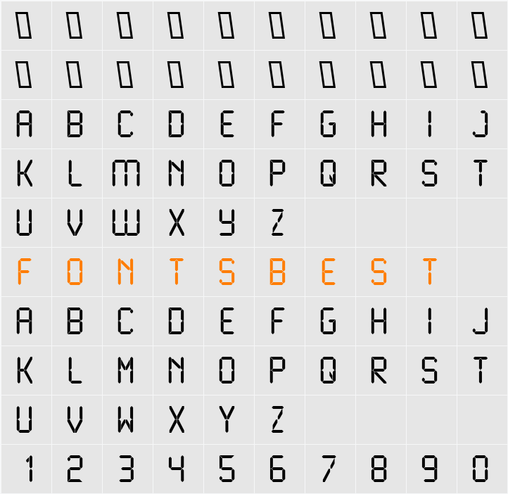 Liquid Crystal Character Map