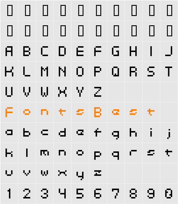Dotspitch Character Map
