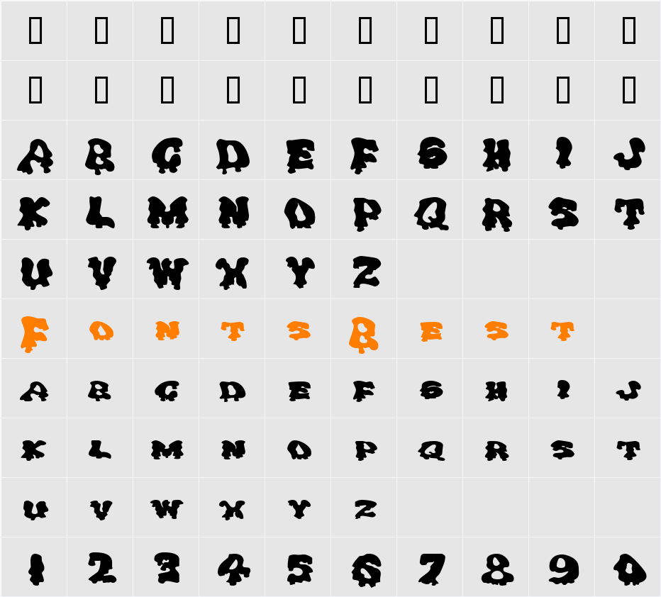 DrippingGooExtended Character Map