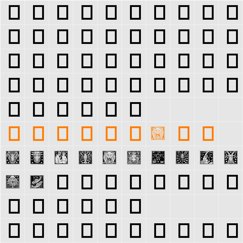 Zodiac02 Character Map