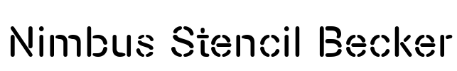 Nimbus Stencil Becker Font Image