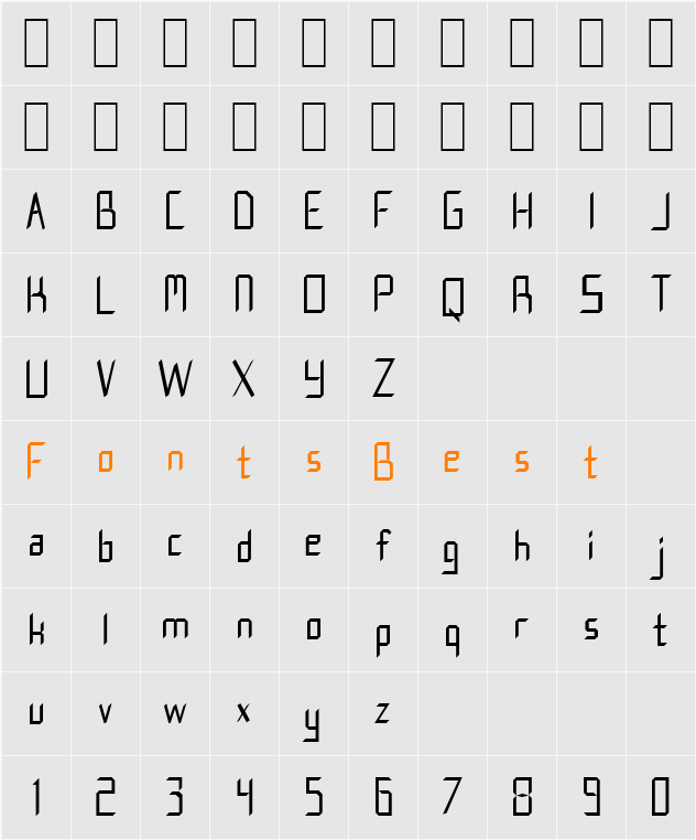 Nostra 2003 J Character Map