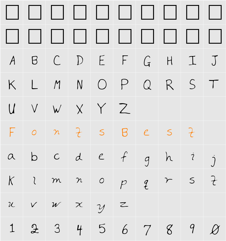 LEHN187 Character Map