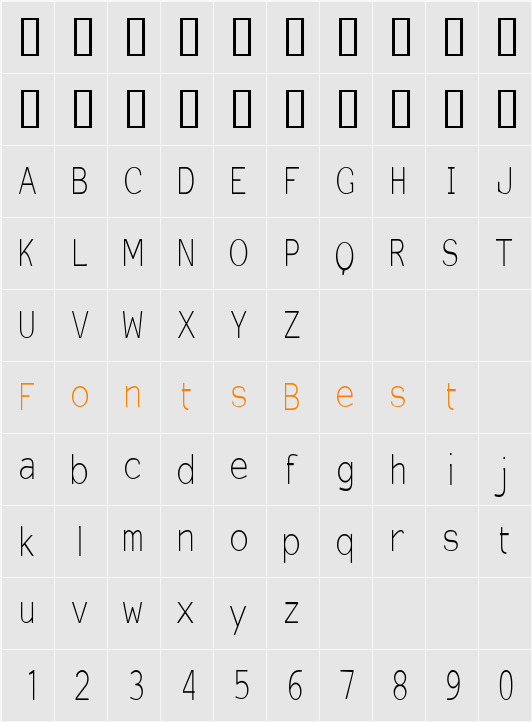 EinzigSans Character Map
