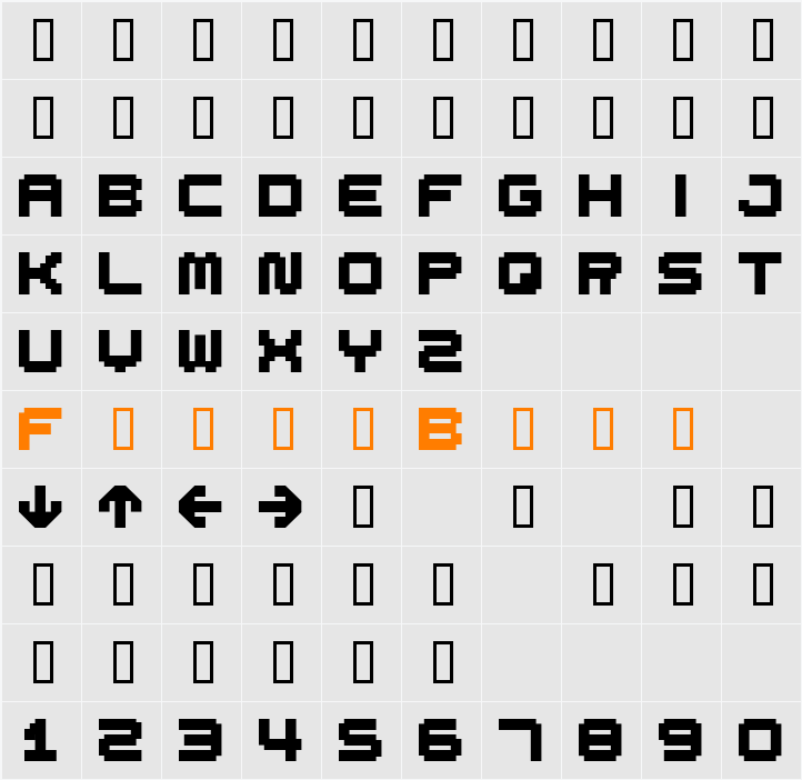 spdr02 Character Map
