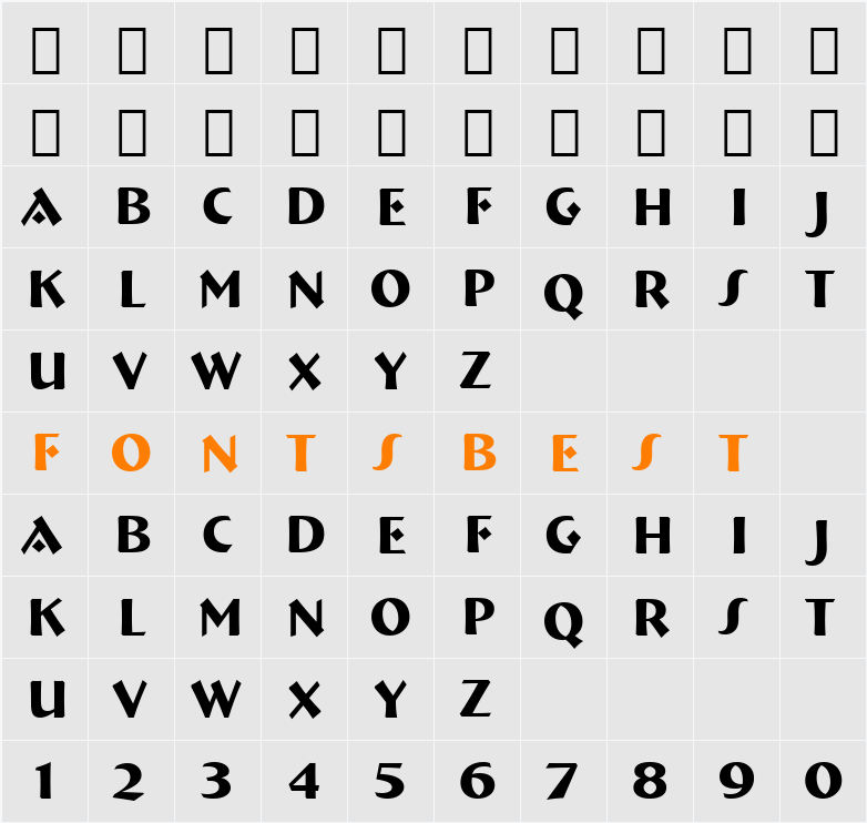 ft92 Character Map
