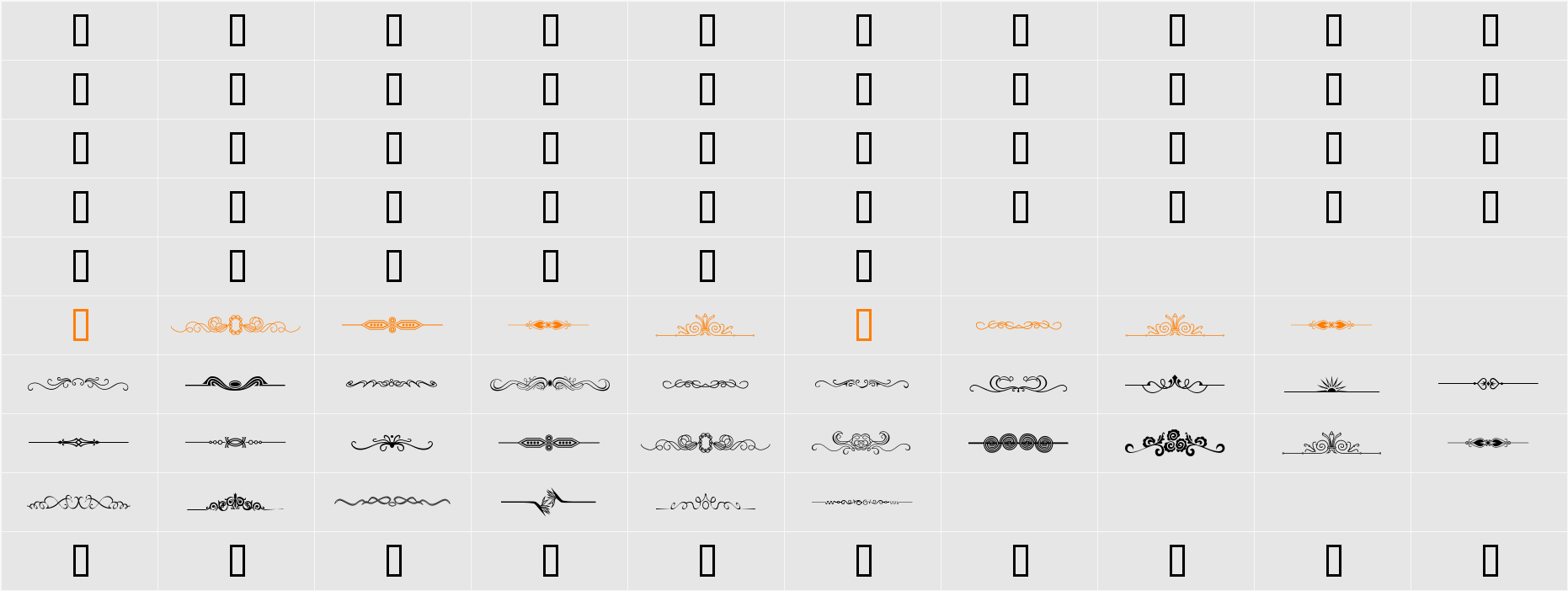 Seperates Character Map