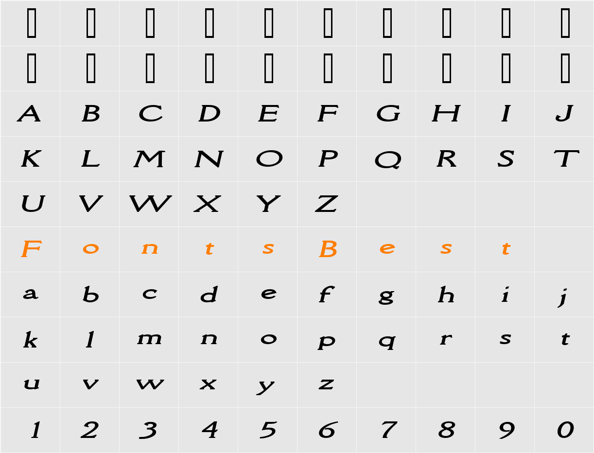 Rory Extended Character Map