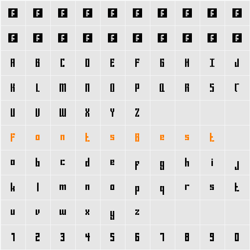 Bravado Block Character Map