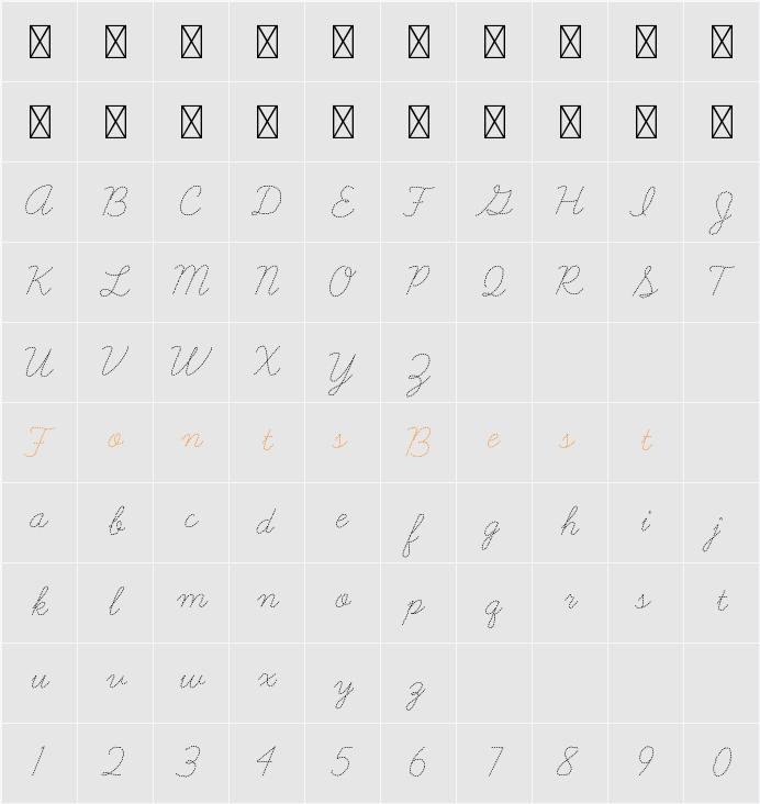 Learning Curve Dashed Character Map