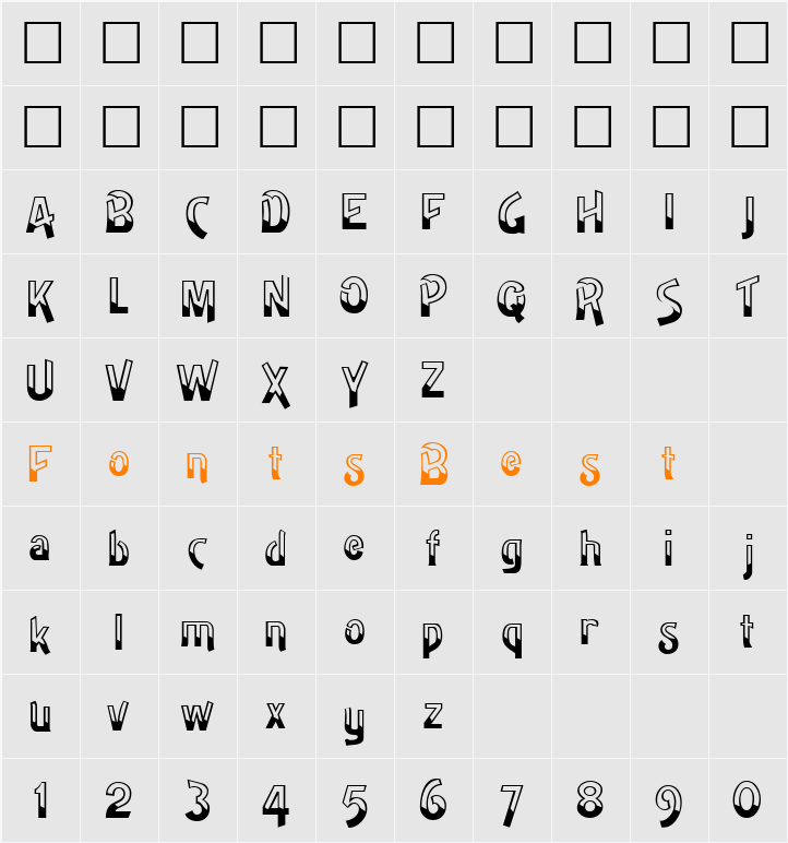 HighNoon Character Map
