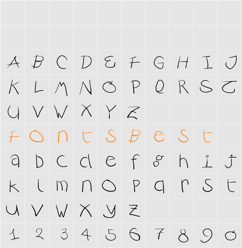 RustiCalligraphia Character Map