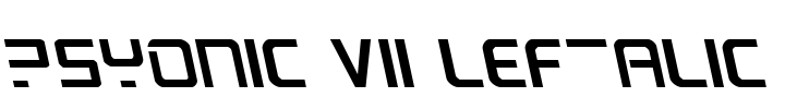 PsYonic VII Leftalic Font Image