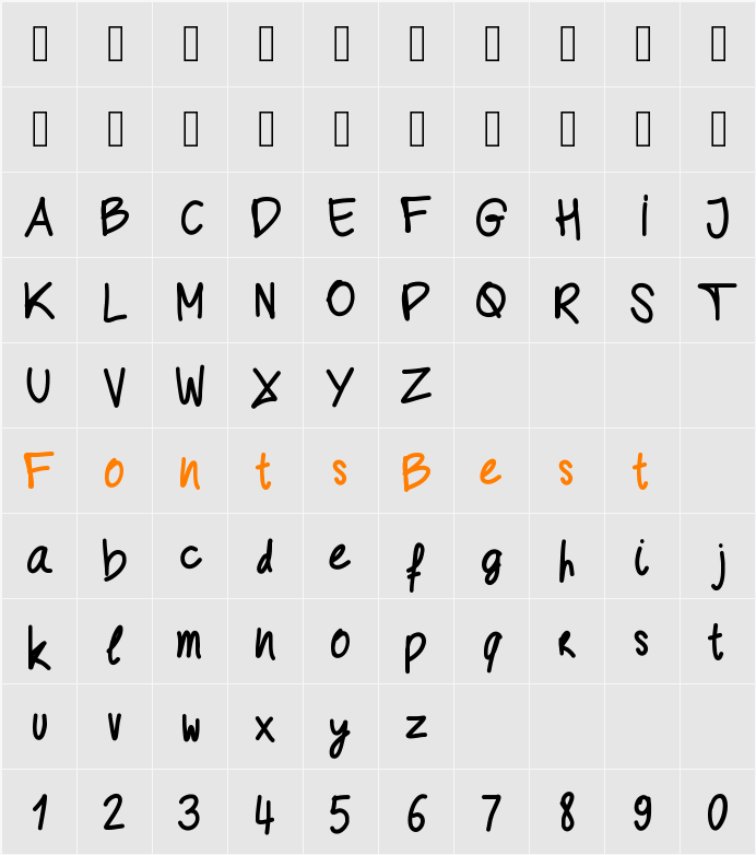 Geschrift Character Map