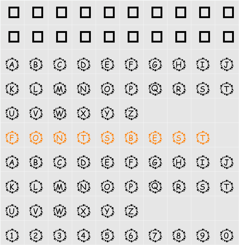 pf_surrounded by stars Character Map