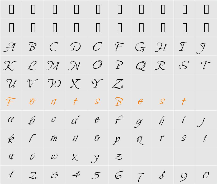 Saliere Character Map