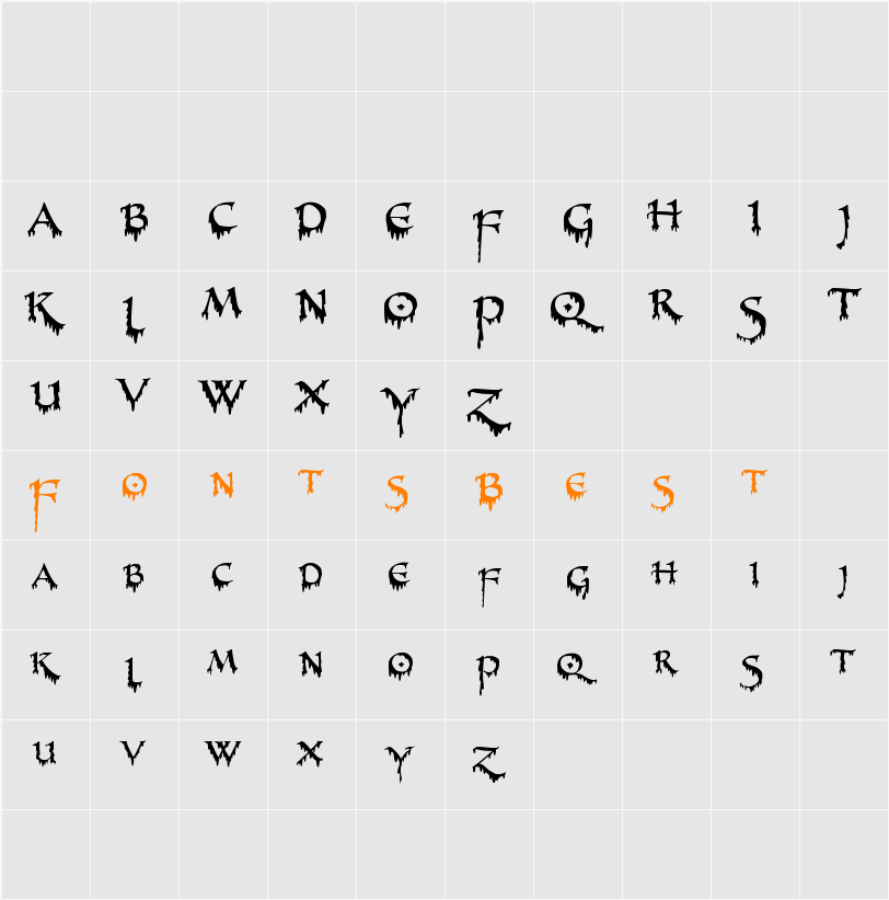 PR-Uncial Creepy  Character Map