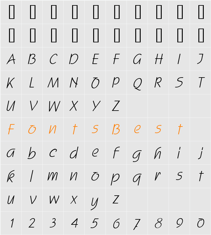 Scroll Character Map