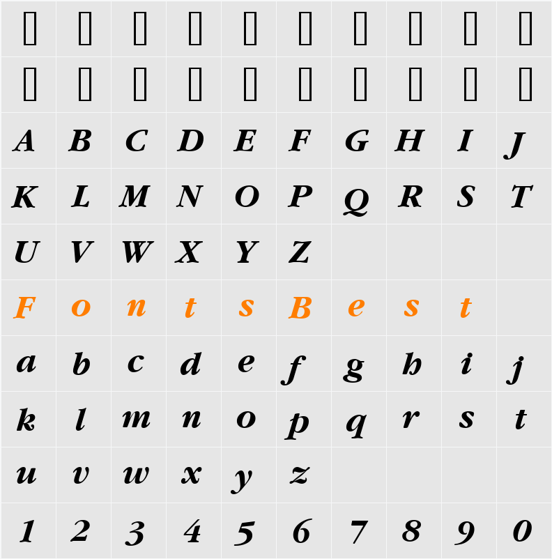 VANIEL 3 Character Map