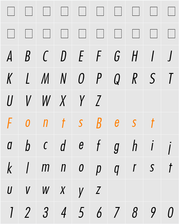 FujiyamaLight Character Map