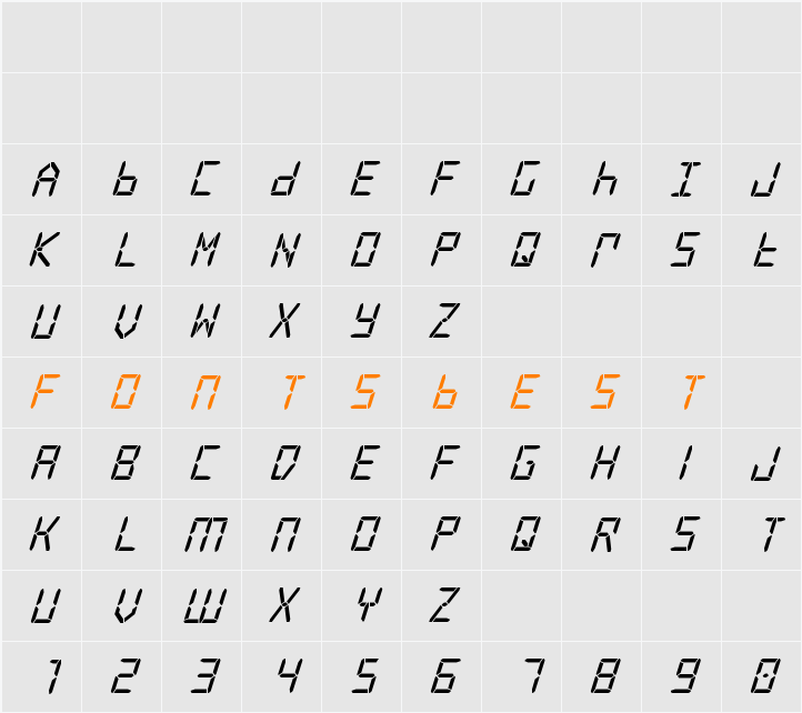 Frozen Crystal Super-Italic Character Map