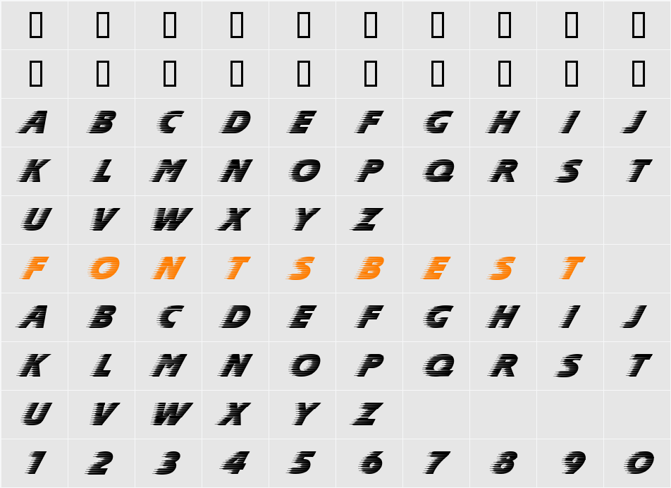 Slipstream LET Character Map