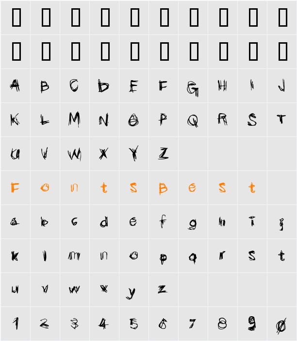 Scribblicious Character Map