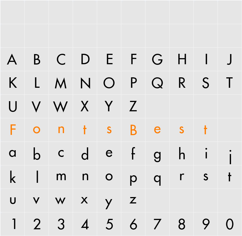 Futura Medium Character Map