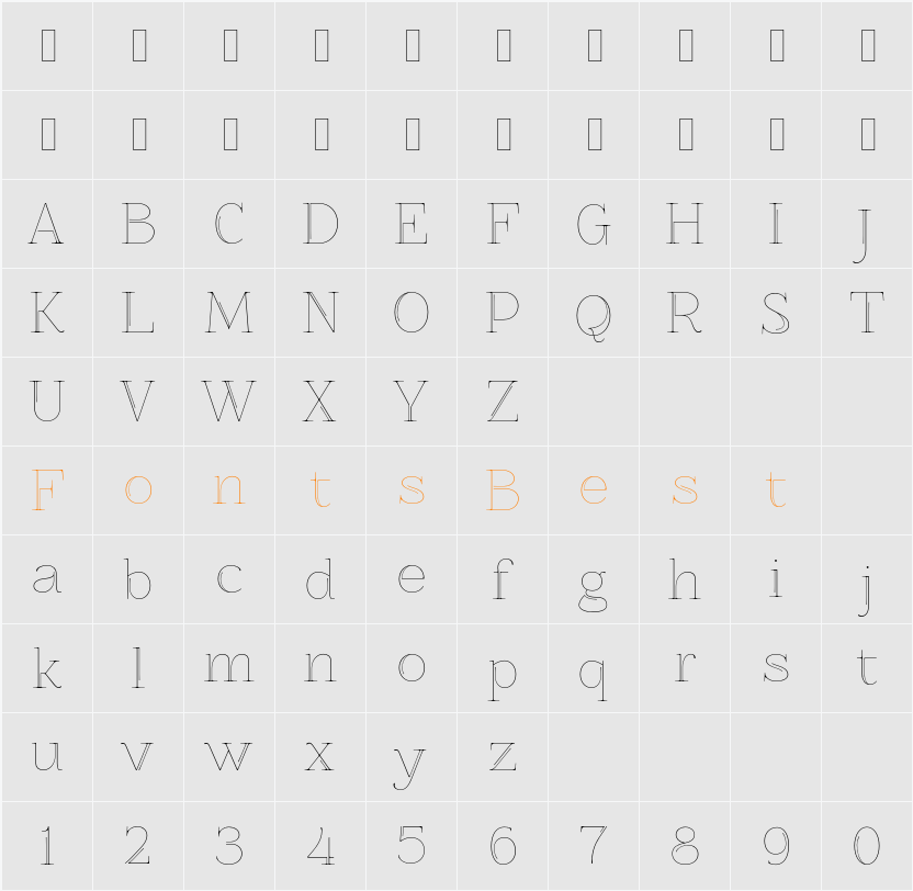 ZnikomitNo25 Character Map