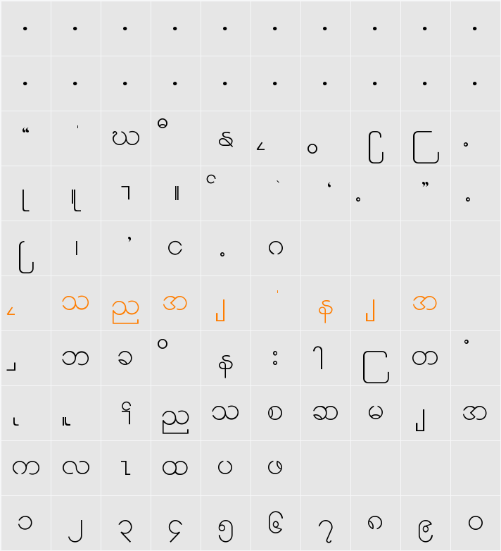 Karen3_0 Character Map