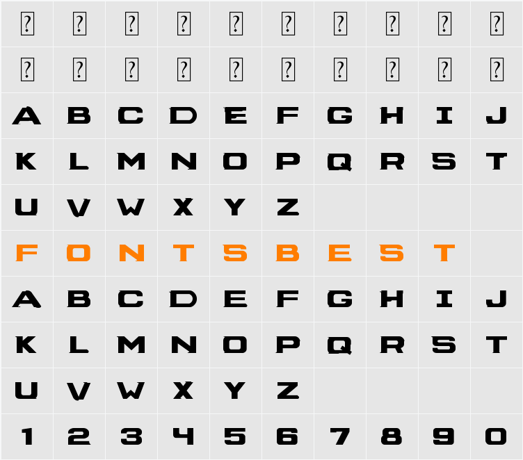 DeadSpaceTitleFont Character Map