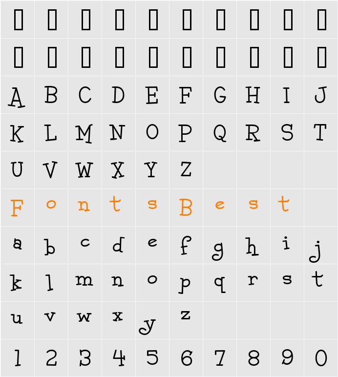 Malihini Tahitian BTN Character Map