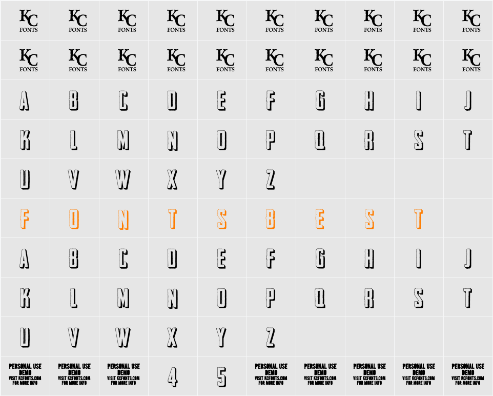 Outliner No. 45 DEMO Character Map