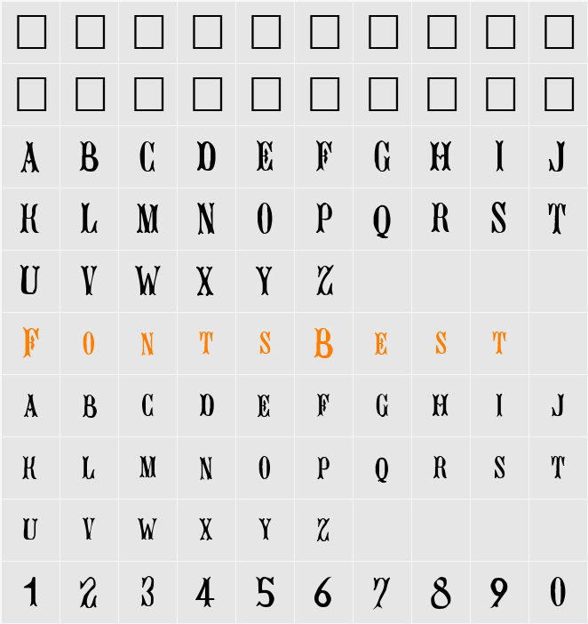 BujardetFreres Character Map