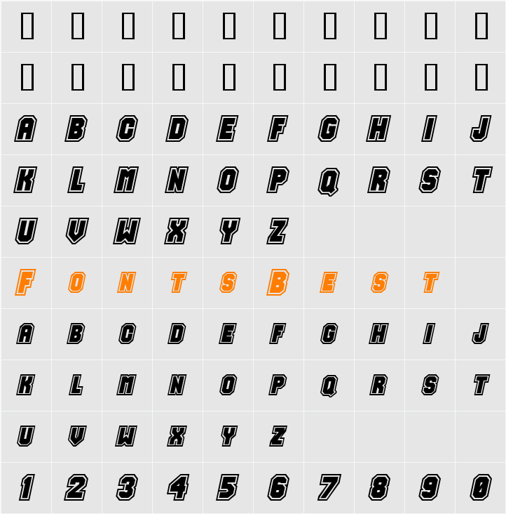 Jersey Character Map