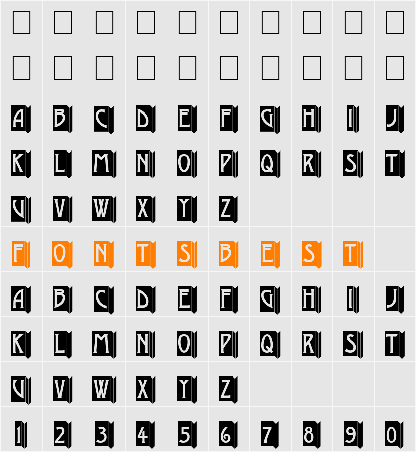 a_ModernoEmb Character Map