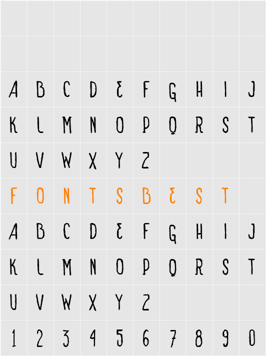 VTKS SIGN OF TIMES bold Character Map
